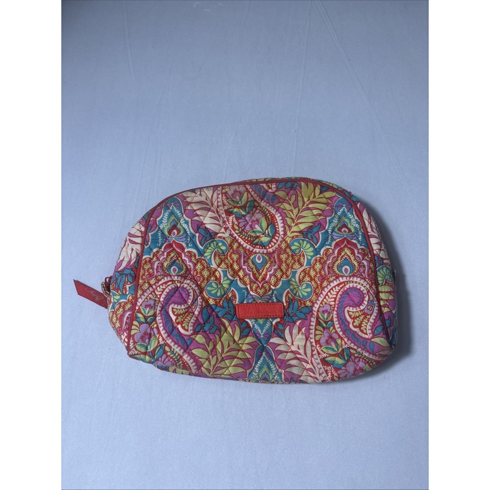 Vera Bradley Cosmetic Bag "Paisley in Paradise" Retired MED Makeup Bag Travel